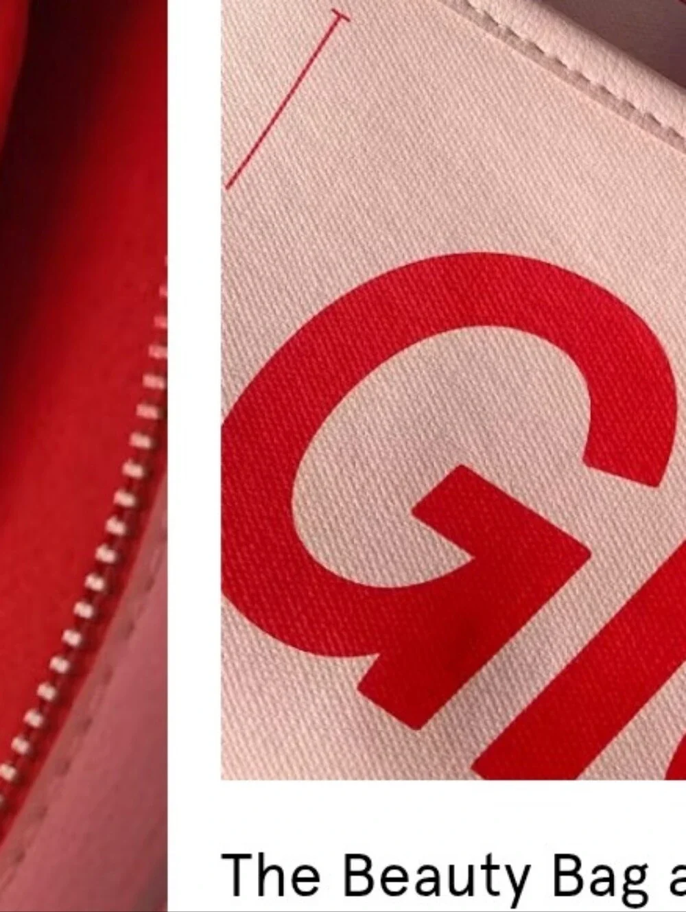 Glossier Beauty Bag Pink Cosmetic Pouch Logo Front Pocket 9.5